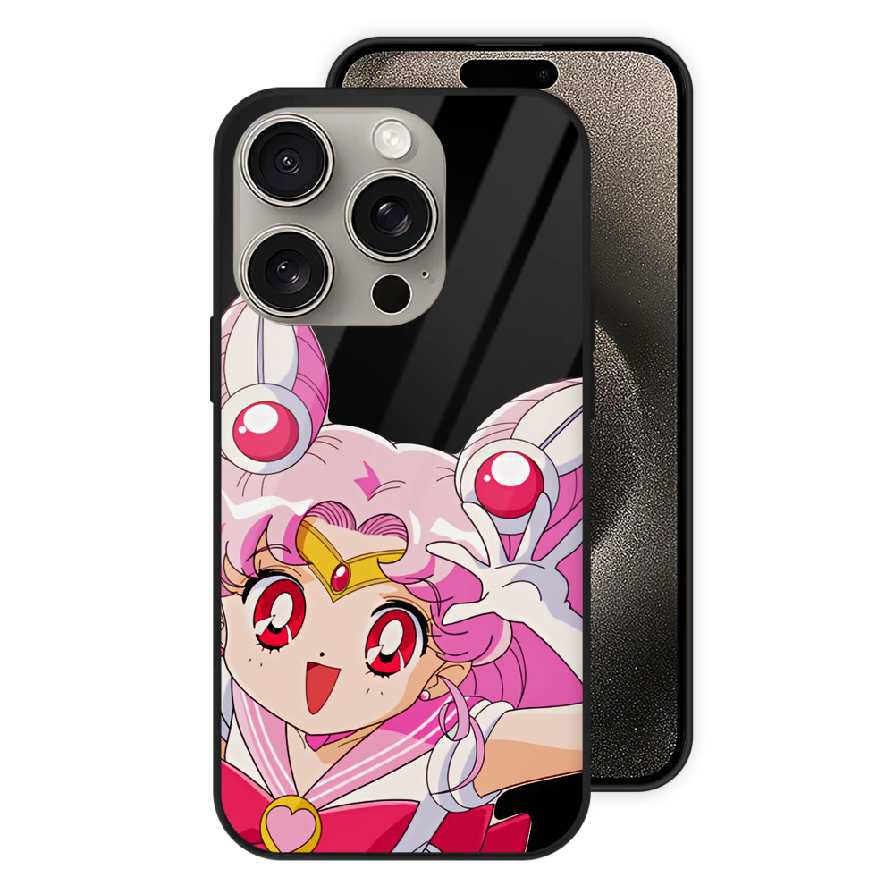 （画像用） 美少女戦士セーラームーン ちびうさ Sailor Moon Chibiusa Tsukino Usagi Small Lady Serenity 【iPhone15Pro対応】スマホケース 耐衝撃＆黄変防止 背面ガラス