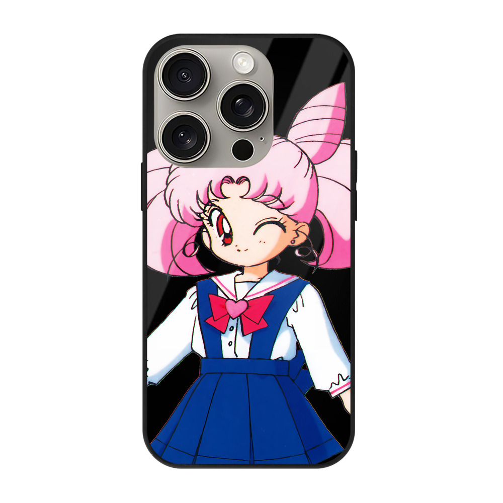 （画像用） 美少女戦士セーラームーン ちびうさ Sailor Moon Chibiusa Tsukino Usagi Small Lady Serenity 【iPhone15Pro対応】スマホケース 耐衝撃＆黄変防止 背面ガラス