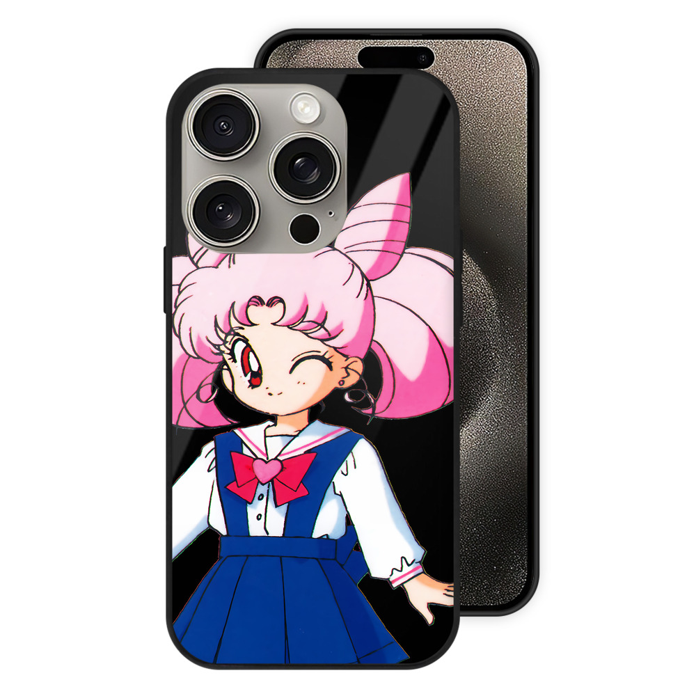 （画像用） 美少女戦士セーラームーン ちびうさ Sailor Moon Chibiusa Tsukino Usagi Small Lady Serenity 【iPhone15Pro対応】スマホケース 耐衝撃＆黄変防止 背面ガラス