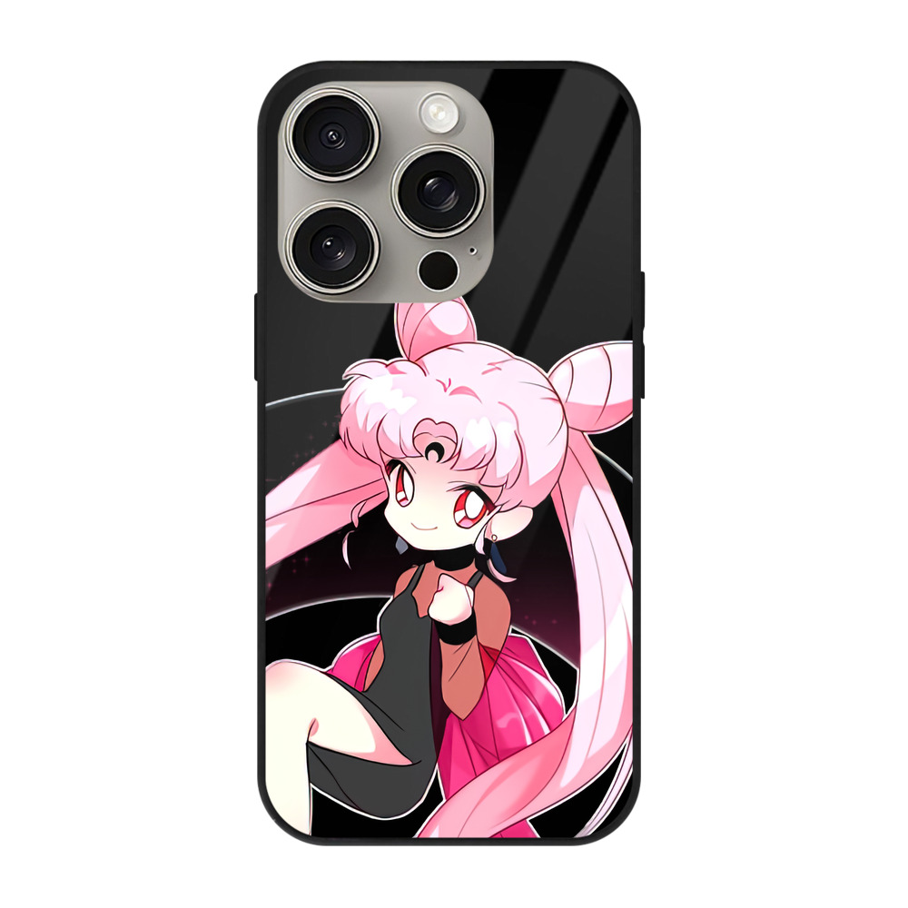 （画像用） 美少女戦士セーラームーン ちびうさ Sailor Moon Chibiusa Tsukino Usagi Small Lady Serenity 【iPhone15Pro対応】スマホケース 耐衝撃＆黄変防止 背面ガラス