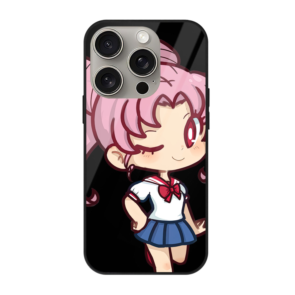（画像用） 美少女戦士セーラームーン ちびうさ Sailor Moon Chibiusa Tsukino Usagi Small Lady Serenity 【iPhone15Pro対応】スマホケース 耐衝撃＆黄変防止 背面ガラス