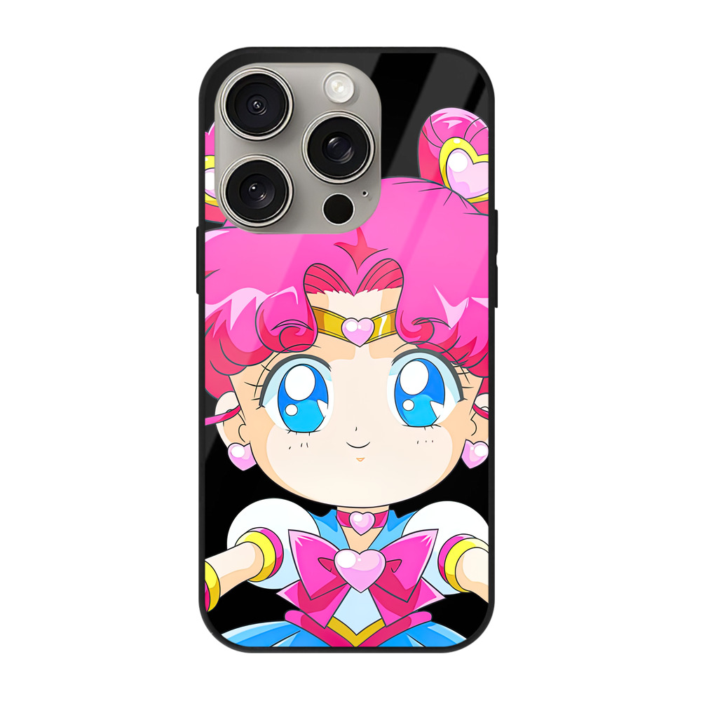 （画像用） 美少女戦士セーラームーン ちびうさ Sailor Moon Chibiusa Tsukino Usagi Small Lady Serenity 【iPhone15Pro対応】スマホケース 耐衝撃＆黄変防止 背面ガラス