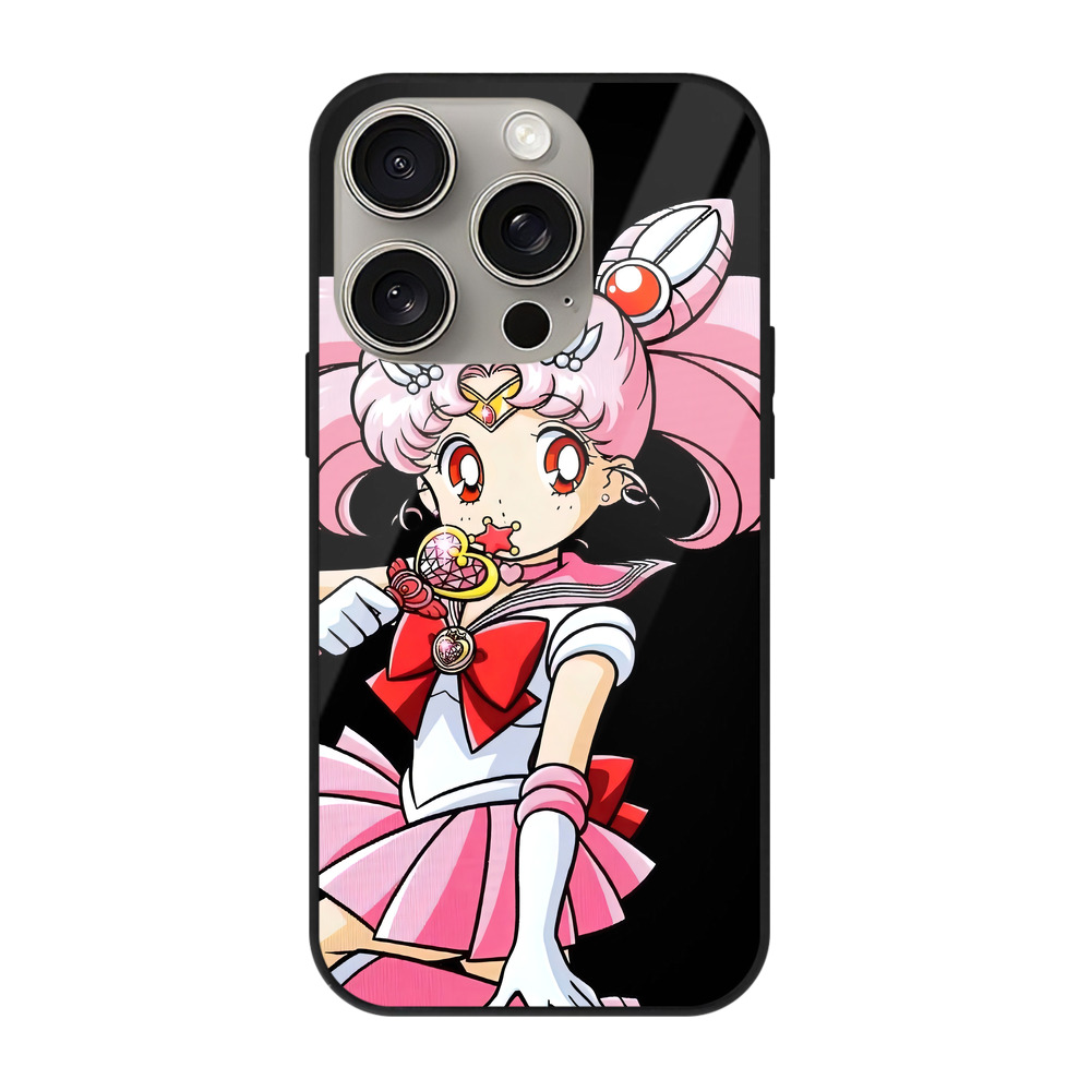 （画像用） 美少女戦士セーラームーン ちびうさ Sailor Moon Chibiusa Tsukino Usagi Small Lady Serenity 【iPhone15Pro対応】スマホケース 耐衝撃＆黄変防止 背面ガラス