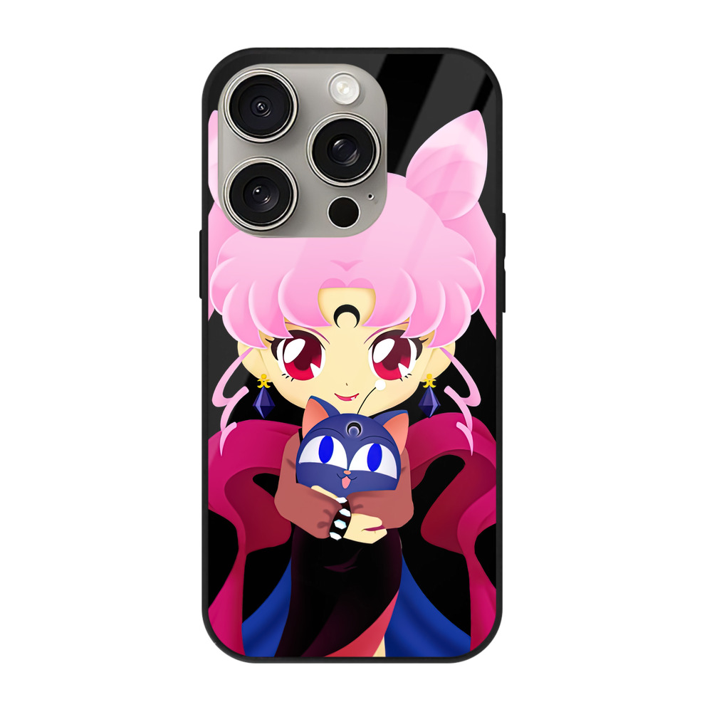 （画像用） 美少女戦士セーラームーン ちびうさ Sailor Moon Chibiusa Tsukino Usagi Small Lady Serenity 【iPhone15Pro対応】スマホケース 耐衝撃＆黄変防止 背面ガラス