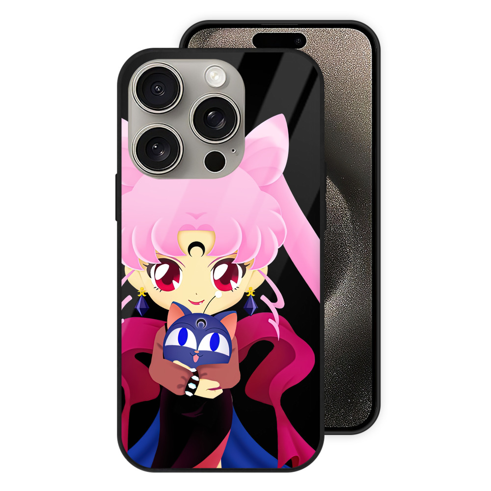 （画像用） 美少女戦士セーラームーン ちびうさ Sailor Moon Chibiusa Tsukino Usagi Small Lady Serenity 【iPhone15Pro対応】スマホケース 耐衝撃＆黄変防止 背面ガラス