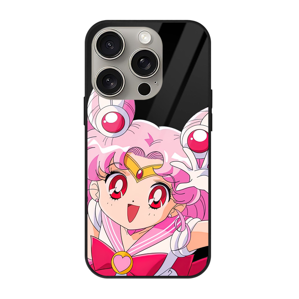 （画像用） 美少女戦士セーラームーン ちびうさ Sailor Moon Chibiusa Tsukino Usagi Small Lady Serenity 【iPhone15Pro対応】スマホケース 耐衝撃＆黄変防止 背面ガラス
