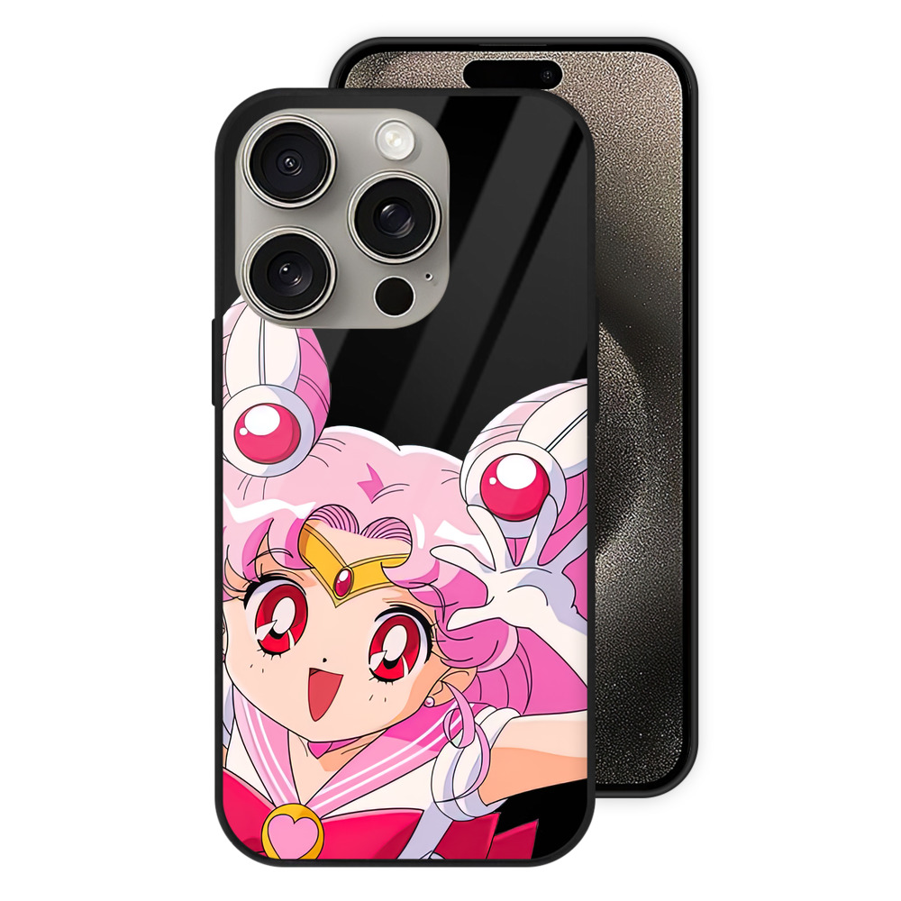 （画像用） 美少女戦士セーラームーン ちびうさ Sailor Moon Chibiusa Tsukino Usagi Small Lady Serenity 【iPhone15Pro対応】スマホケース 耐衝撃＆黄変防止 背面ガラス