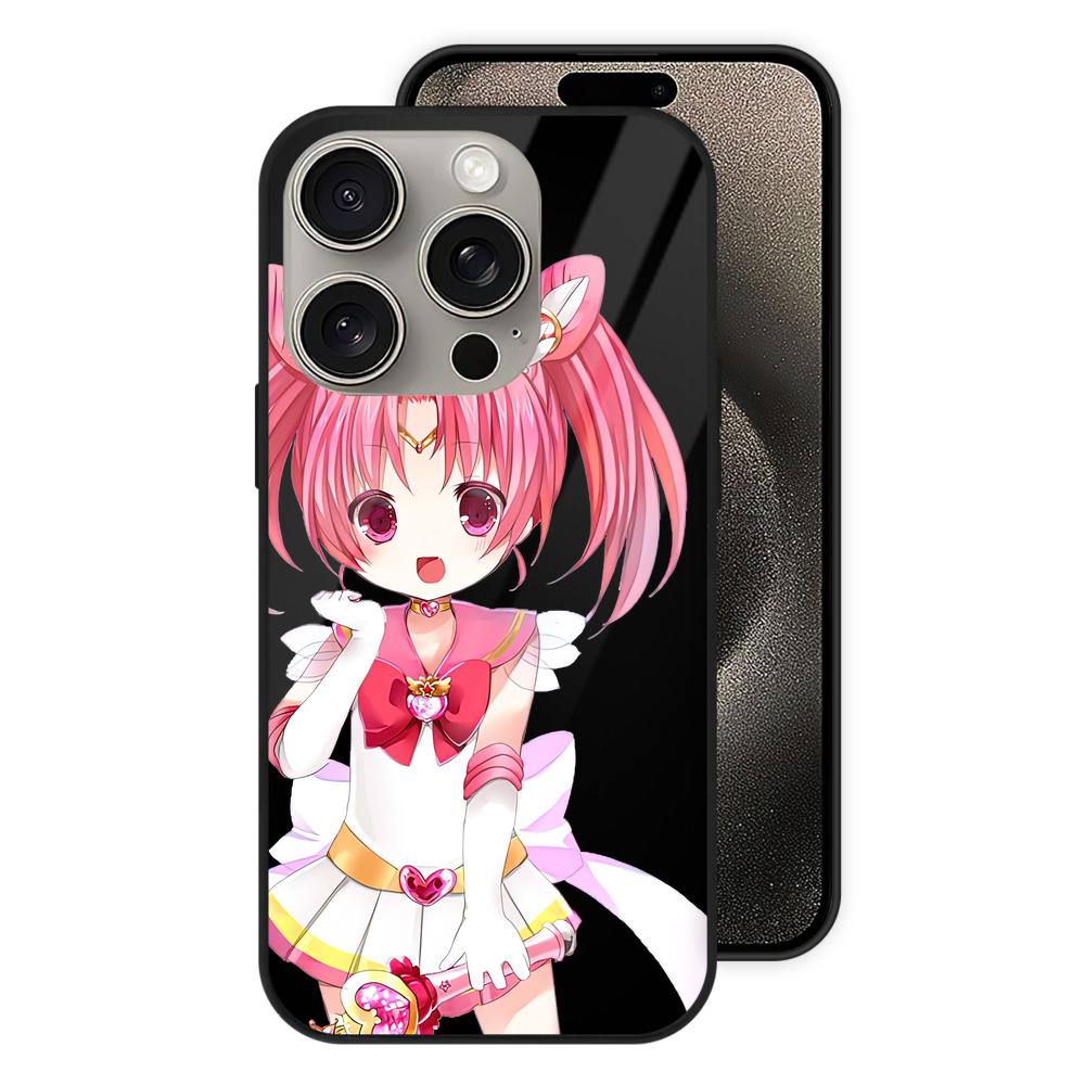 （画像用） 美少女戦士セーラームーン ちびうさ Sailor Moon Chibiusa Tsukino Usagi Small Lady Serenity 【iPhone15Pro対応】スマホケース 耐衝撃＆黄変防止 背面ガラス
