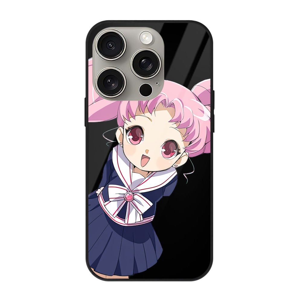 （画像用） 美少女戦士セーラームーン ちびうさ Sailor Moon Chibiusa Tsukino Usagi Small Lady Serenity 【iPhone15Pro対応】スマホケース 耐衝撃＆黄変防止 背面ガラス