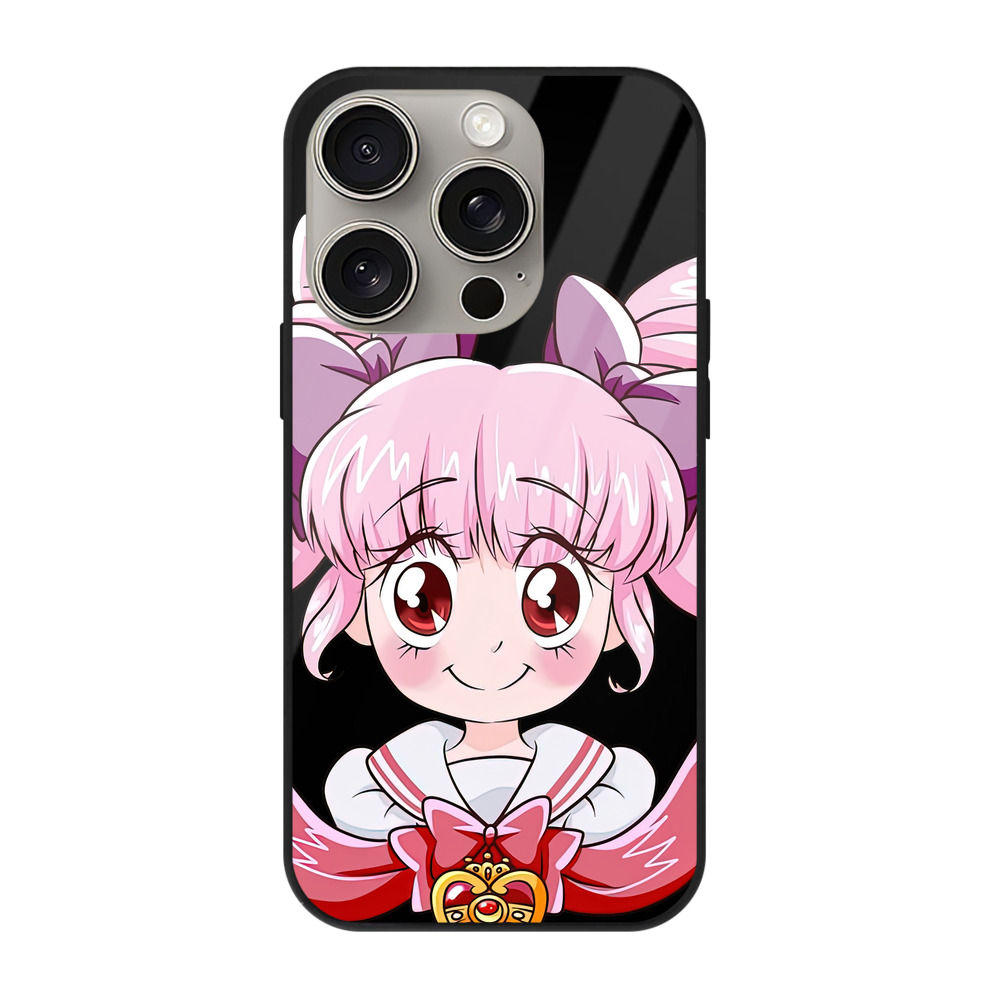 （画像用） 美少女戦士セーラームーン ちびうさ Sailor Moon Chibiusa Tsukino Usagi Small Lady Serenity 【iPhone15Pro対応】スマホケース 耐衝撃＆黄変防止 背面ガラス