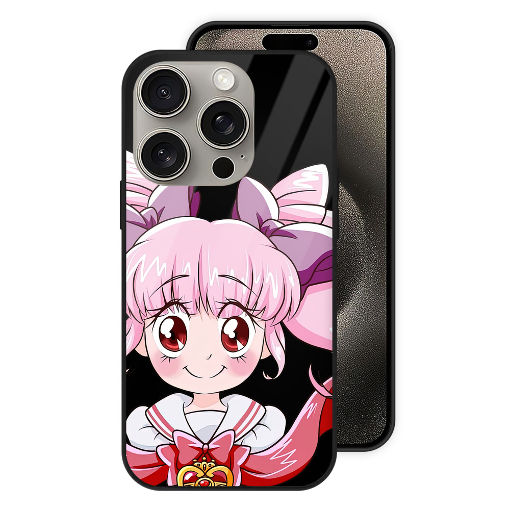 （画像用） 美少女戦士セーラームーン ちびうさ Sailor Moon Chibiusa Tsukino Usagi Small Lady Serenity 【iPhone15Pro対応】スマホケース 耐衝撃＆黄変防止 背面ガラス