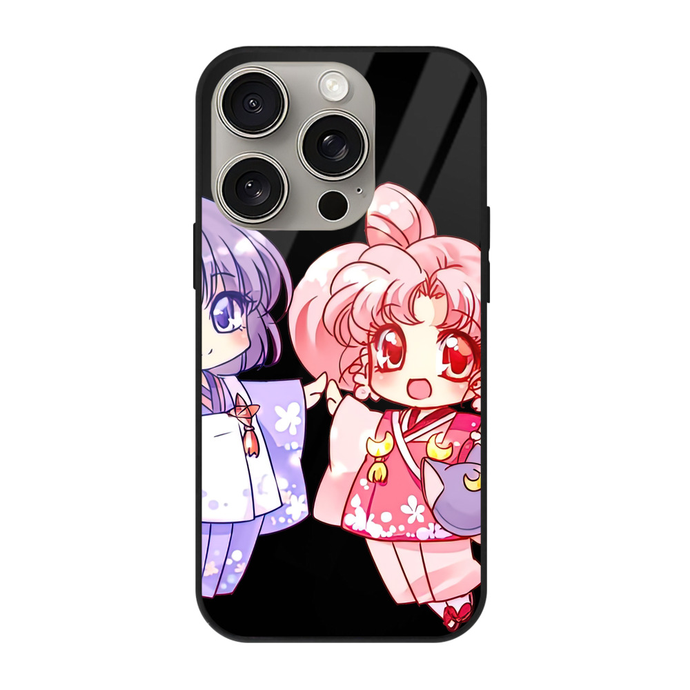 （画像用） 美少女戦士セーラームーン ちびうさ Sailor Moon Chibiusa Tsukino Usagi Small Lady Serenity 【iPhone15Pro対応】スマホケース 耐衝撃＆黄変防止 背面ガラス