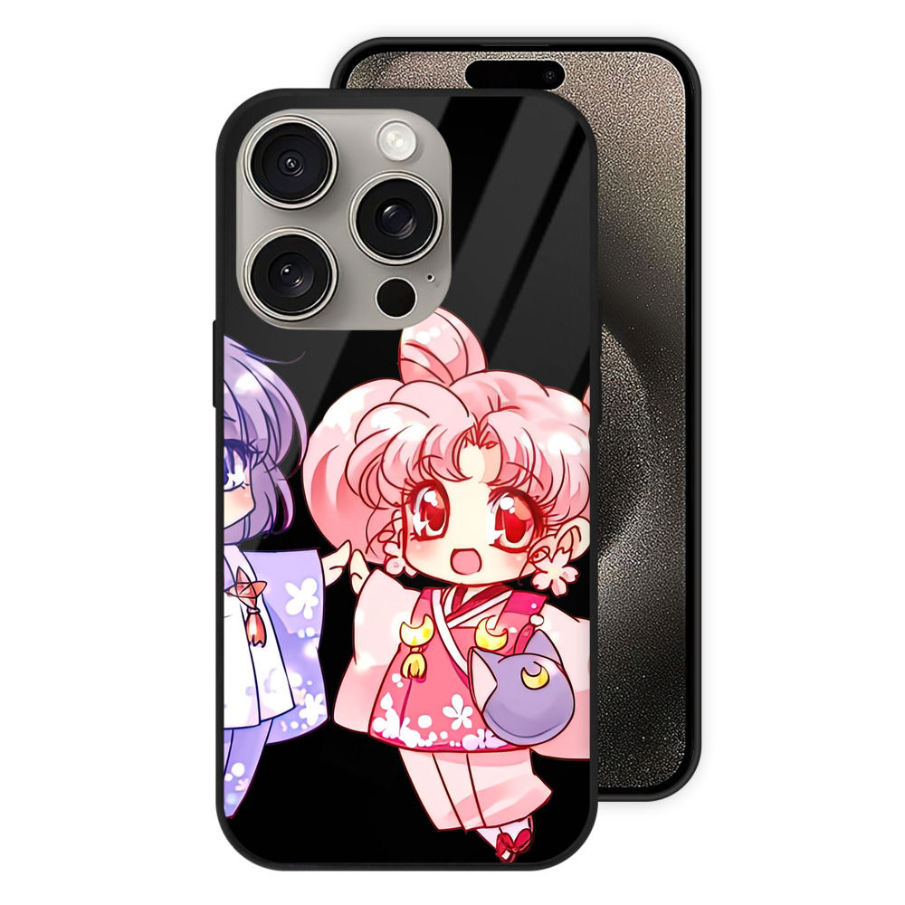 （画像用） 美少女戦士セーラームーン ちびうさ Sailor Moon Chibiusa Tsukino Usagi Small Lady Serenity 【iPhone15Pro対応】スマホケース 耐衝撃＆黄変防止 背面ガラス