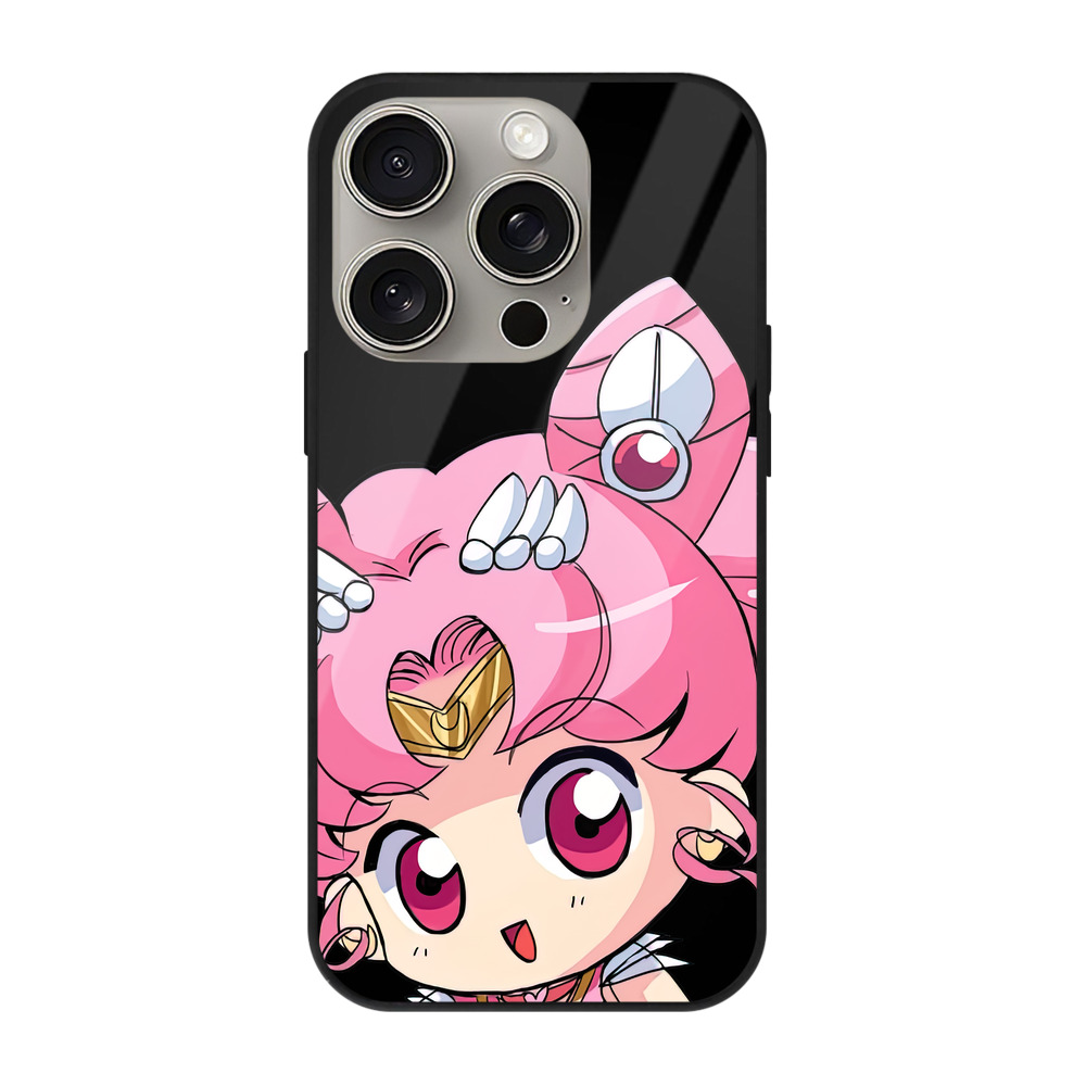 （画像用） 美少女戦士セーラームーン ちびうさ Sailor Moon Chibiusa Tsukino Usagi Small Lady Serenity 【iPhone15Pro対応】スマホケース 耐衝撃＆黄変防止 背面ガラス