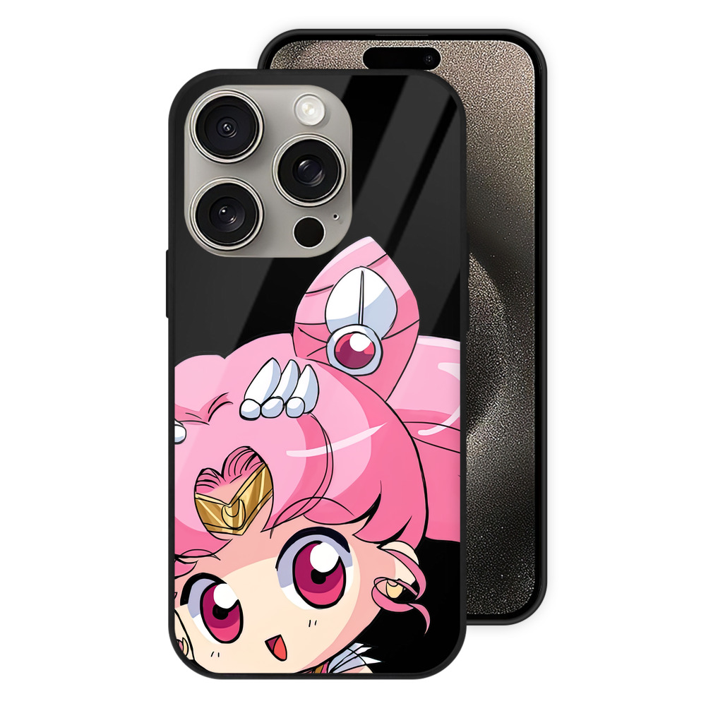 （画像用） 美少女戦士セーラームーン ちびうさ Sailor Moon Chibiusa Tsukino Usagi Small Lady Serenity 【iPhone15Pro対応】スマホケース 耐衝撃＆黄変防止 背面ガラス
