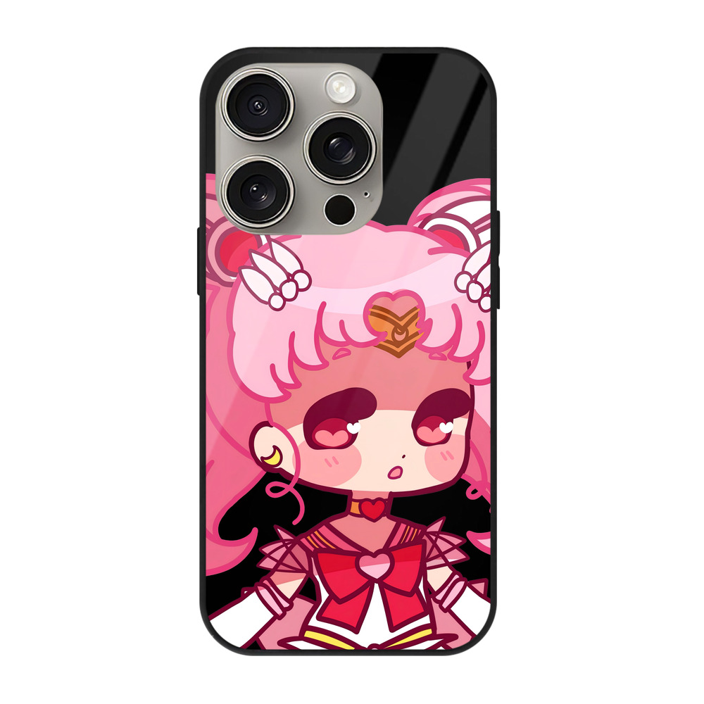 （画像用） 美少女戦士セーラームーン ちびうさ Sailor Moon Chibiusa Tsukino Usagi Small Lady Serenity 【iPhone15Pro対応】スマホケース 耐衝撃＆黄変防止 背面ガラス