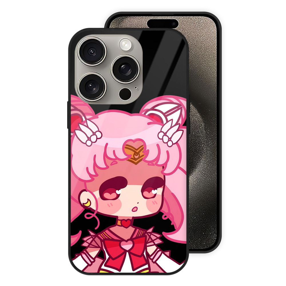 （画像用） 美少女戦士セーラームーン ちびうさ Sailor Moon Chibiusa Tsukino Usagi Small Lady Serenity 【iPhone15Pro対応】スマホケース 耐衝撃＆黄変防止 背面ガラス