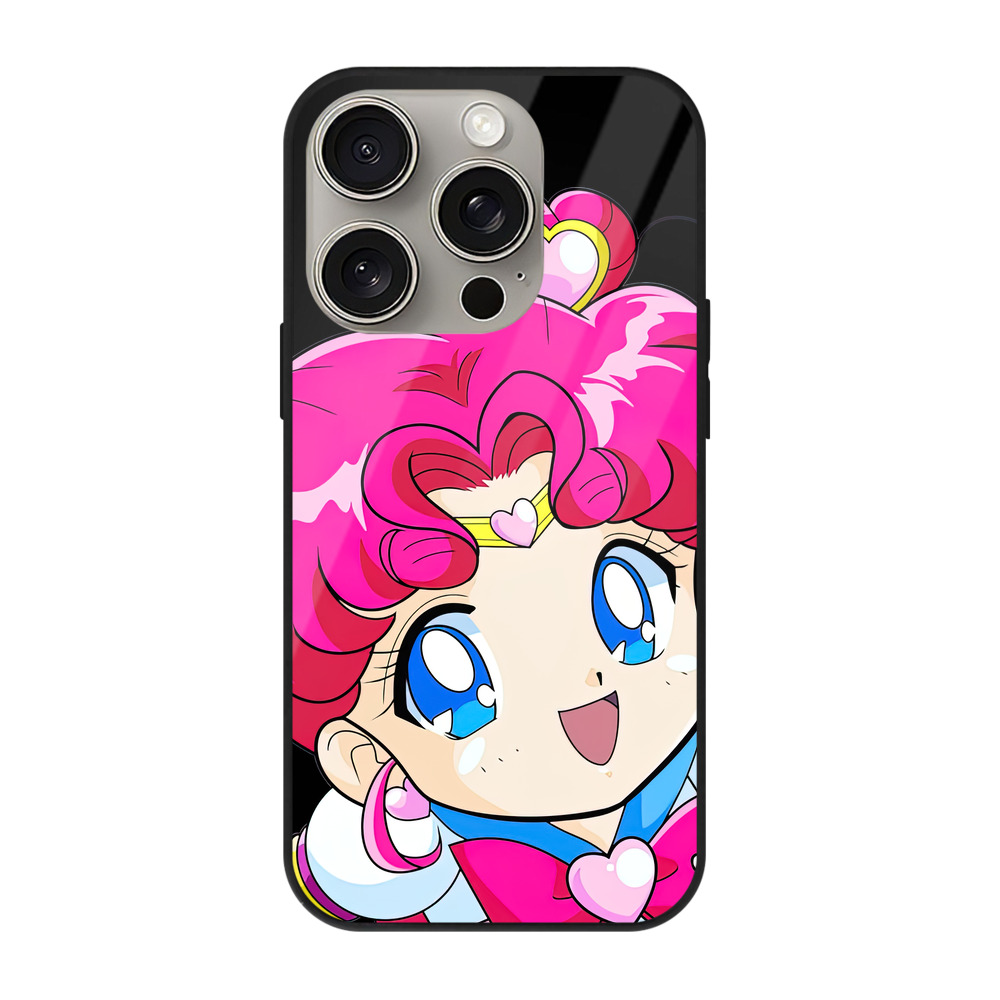 （画像用） 美少女戦士セーラームーン ちびうさ Sailor Moon Chibiusa Tsukino Usagi Small Lady Serenity 【iPhone15Pro対応】スマホケース 耐衝撃＆黄変防止 背面ガラス