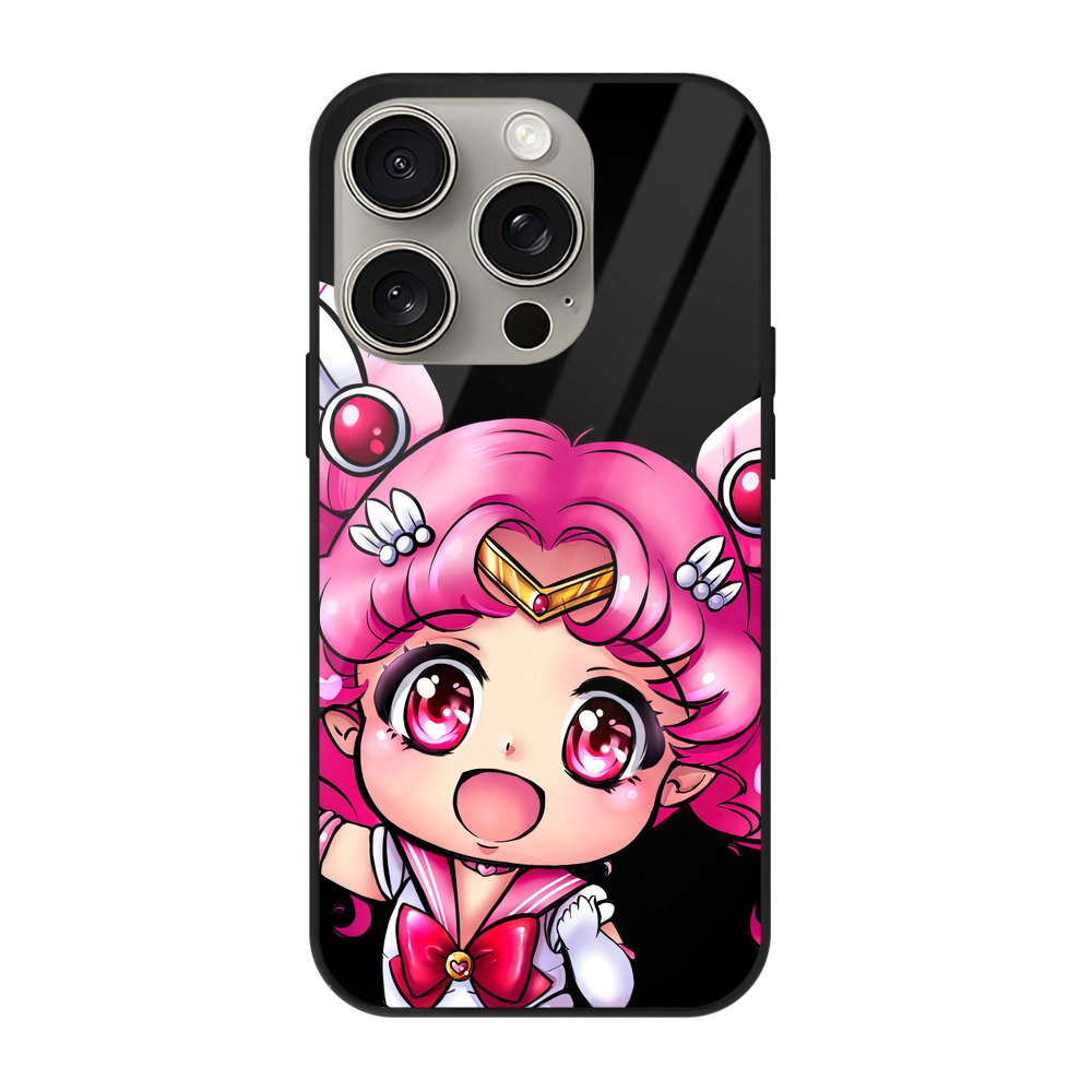 （画像用） 美少女戦士セーラームーン ちびうさ Sailor Moon Chibiusa Tsukino Usagi Small Lady Serenity 【iPhone15Pro対応】スマホケース 耐衝撃＆黄変防止 背面ガラス