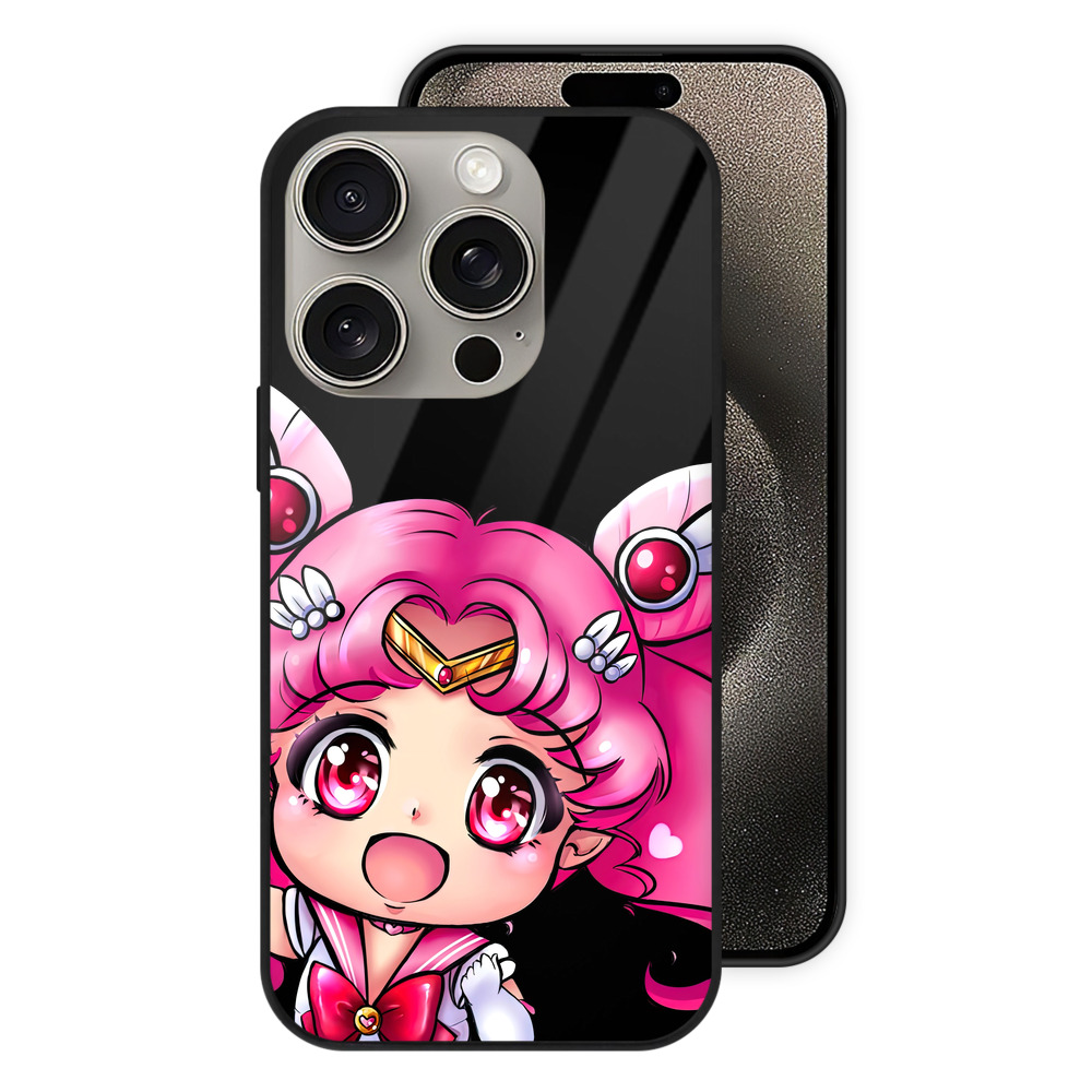 （画像用） 美少女戦士セーラームーン ちびうさ Sailor Moon Chibiusa Tsukino Usagi Small Lady Serenity 【iPhone15Pro対応】スマホケース 耐衝撃＆黄変防止 背面ガラス