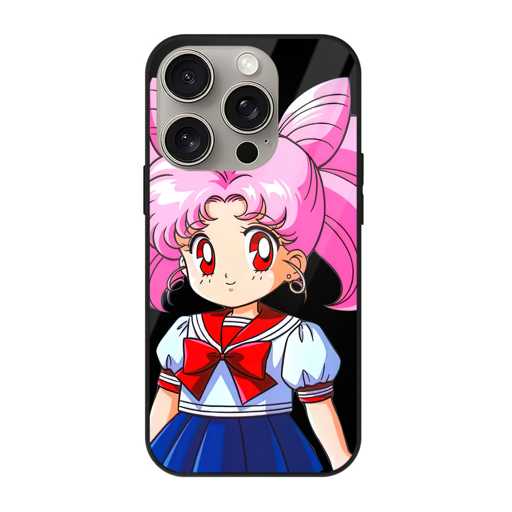 （画像用） 美少女戦士セーラームーン ちびうさ Sailor Moon Chibiusa Tsukino Usagi Small Lady Serenity 【iPhone15Pro対応】スマホケース 耐衝撃＆黄変防止 背面ガラス