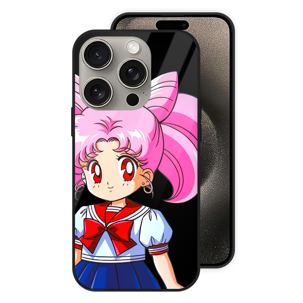 （画像用） 美少女戦士セーラームーン ちびうさ Sailor Moon Chibiusa Tsukino Usagi Small Lady Serenity 【iPhone15Pro対応】スマホケース 耐衝撃＆黄変防止 背面ガラス