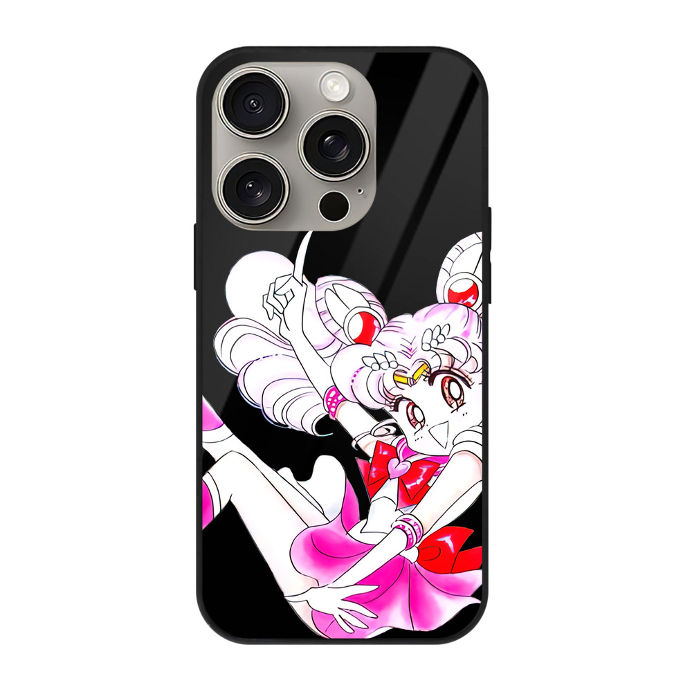 （画像用） 美少女戦士セーラームーン ちびうさ Sailor Moon Chibiusa Tsukino Usagi Small Lady Serenity 【iPhone15Pro対応】スマホケース 耐衝撃＆黄変防止 背面ガラス