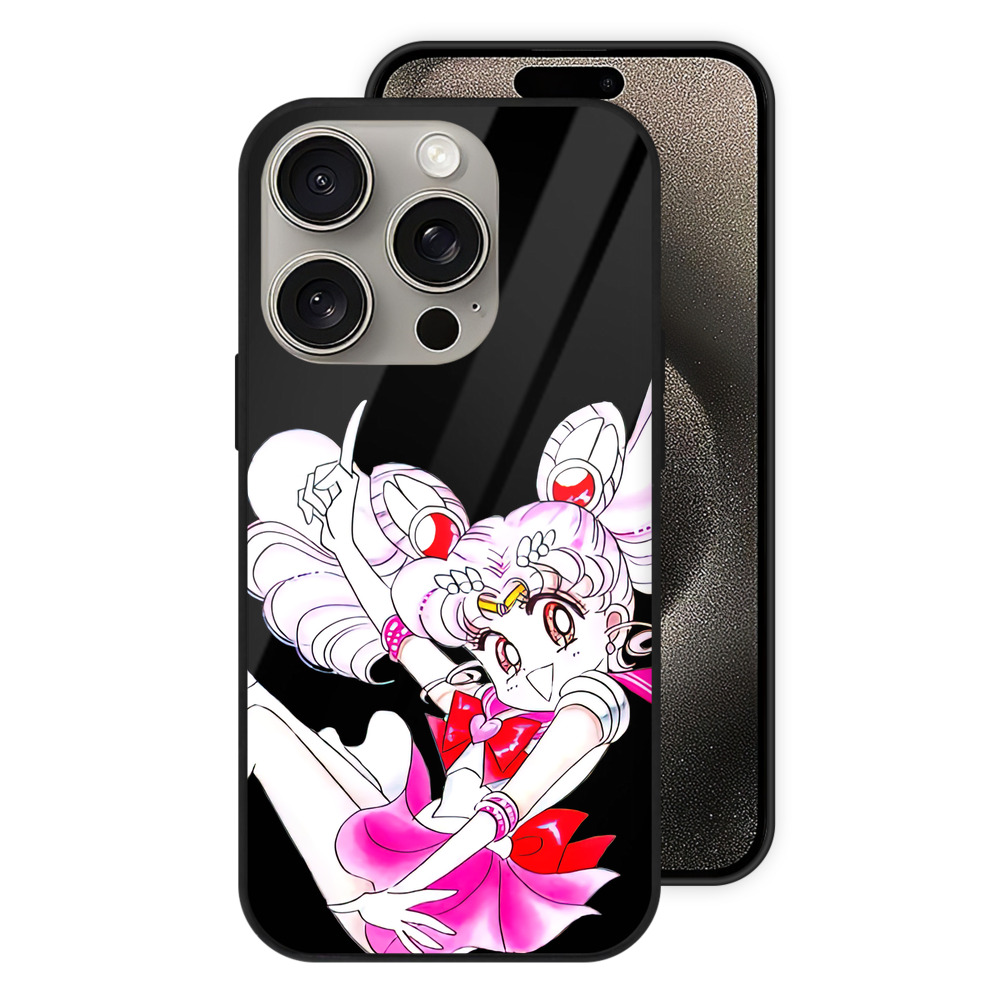 （画像用） 美少女戦士セーラームーン ちびうさ Sailor Moon Chibiusa Tsukino Usagi Small Lady Serenity 【iPhone15Pro対応】スマホケース 耐衝撃＆黄変防止 背面ガラス