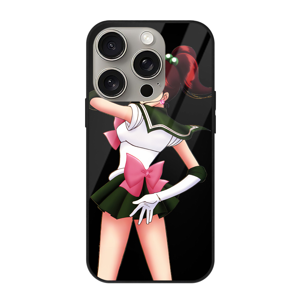 （画像用） 美少女戦士セーラームーン 木野 まこと きの まこと Sailor Moon Kino Makoto （セーラージュピター；Sailor Jupiter） 【iPhone15Pro対応】スマホケース 耐衝撃＆黄変防止 背面ガラス