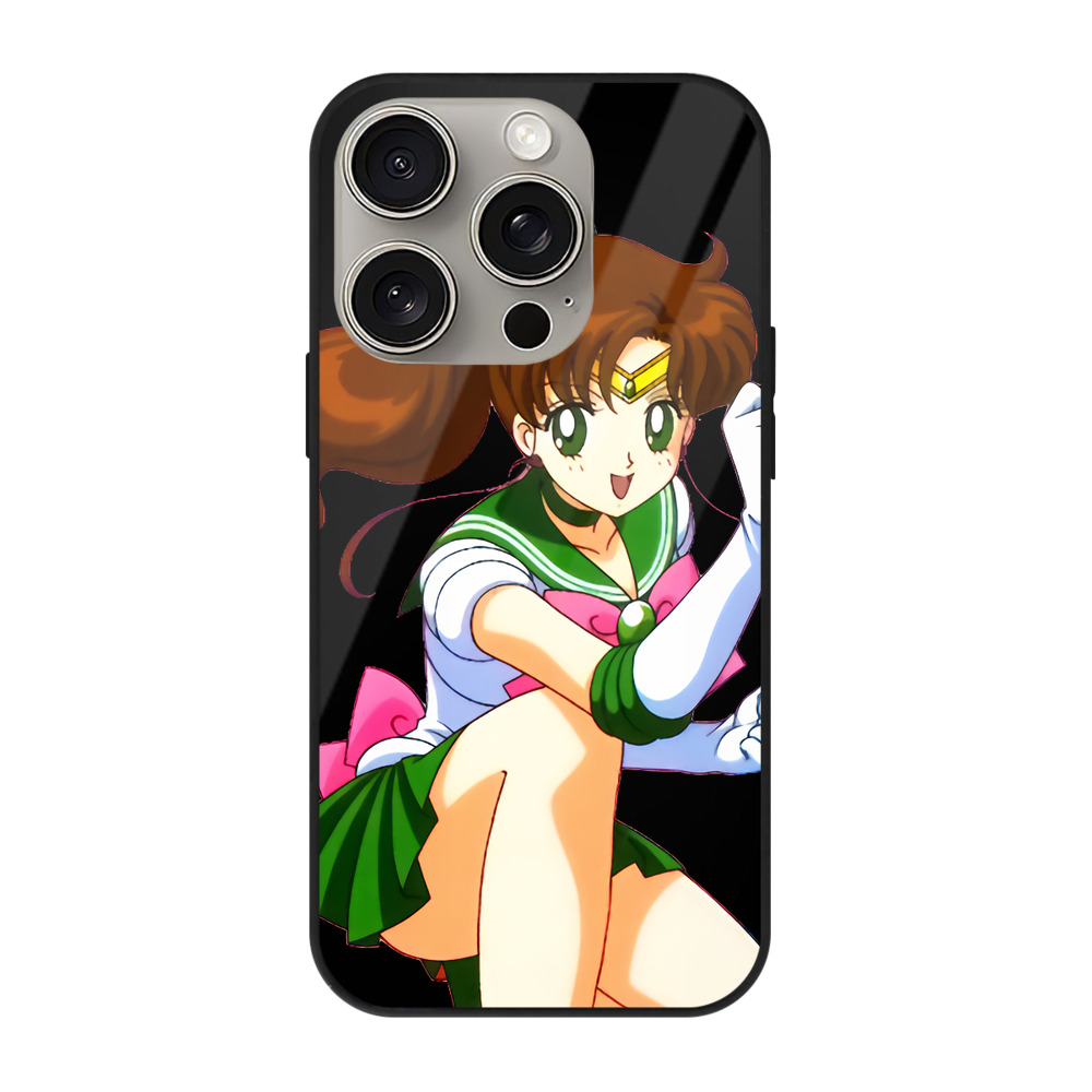 （画像用） 美少女戦士セーラームーン 木野 まこと きの まこと Sailor Moon Kino Makoto （セーラージュピター；Sailor Jupiter） 【iPhone15Pro対応】スマホケース 耐衝撃＆黄変防止 背面ガラス