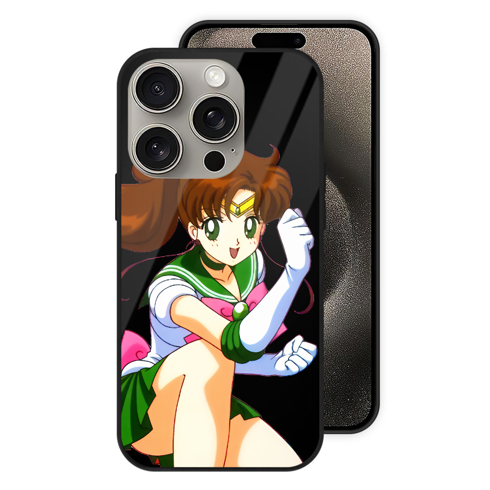 （画像用） 美少女戦士セーラームーン 木野 まこと きの まこと Sailor Moon Kino Makoto （セーラージュピター；Sailor Jupiter） 【iPhone15Pro対応】スマホケース 耐衝撃＆黄変防止 背面ガラス