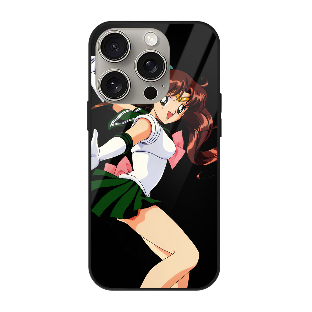 （画像用） 美少女戦士セーラームーン 木野 まこと きの まこと Sailor Moon Kino Makoto （セーラージュピター；Sailor Jupiter） 【iPhone15Pro対応】スマホケース 耐衝撃＆黄変防止 背面ガラス