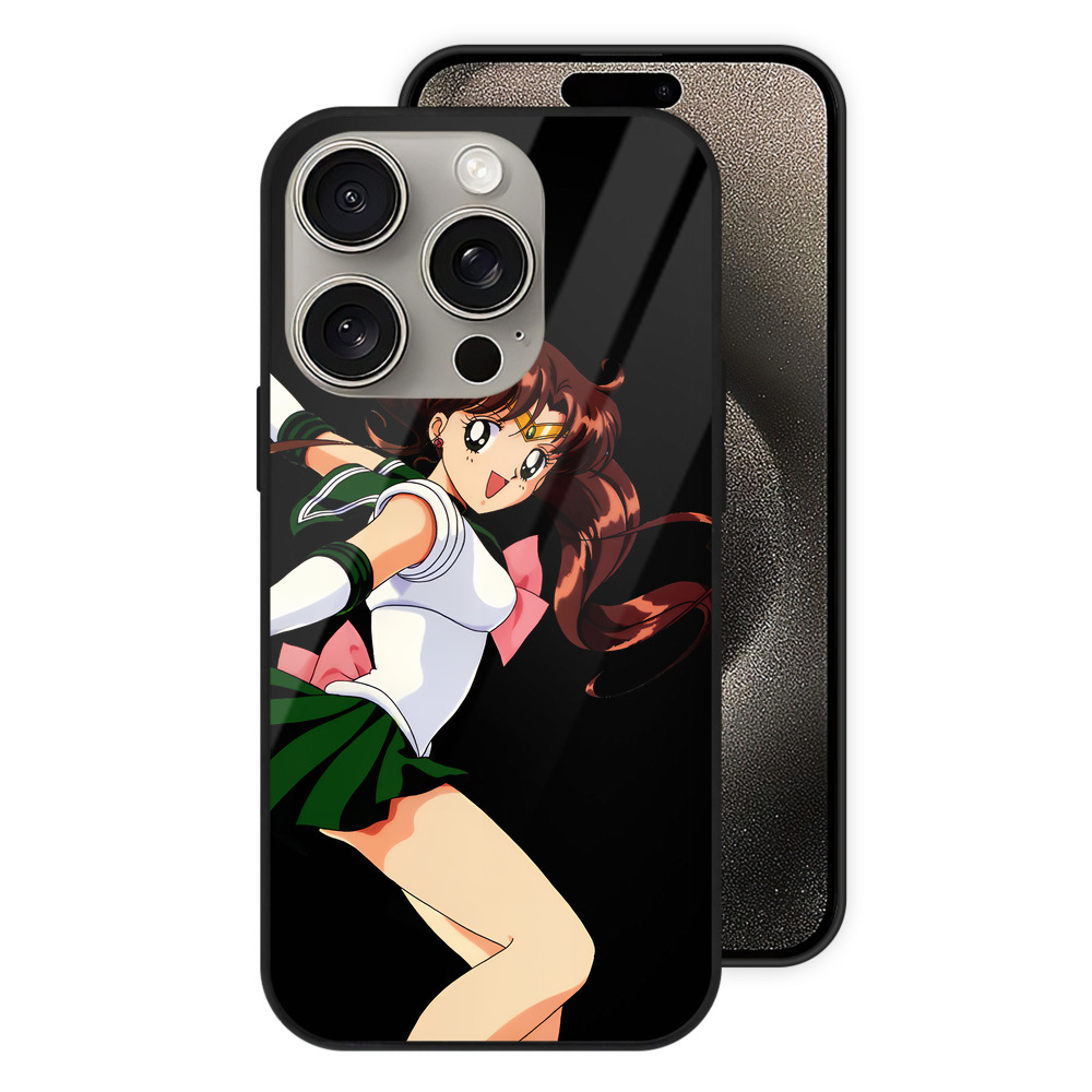 （画像用） 美少女戦士セーラームーン 木野 まこと きの まこと Sailor Moon Kino Makoto （セーラージュピター；Sailor Jupiter） 【iPhone15Pro対応】スマホケース 耐衝撃＆黄変防止 背面ガラス