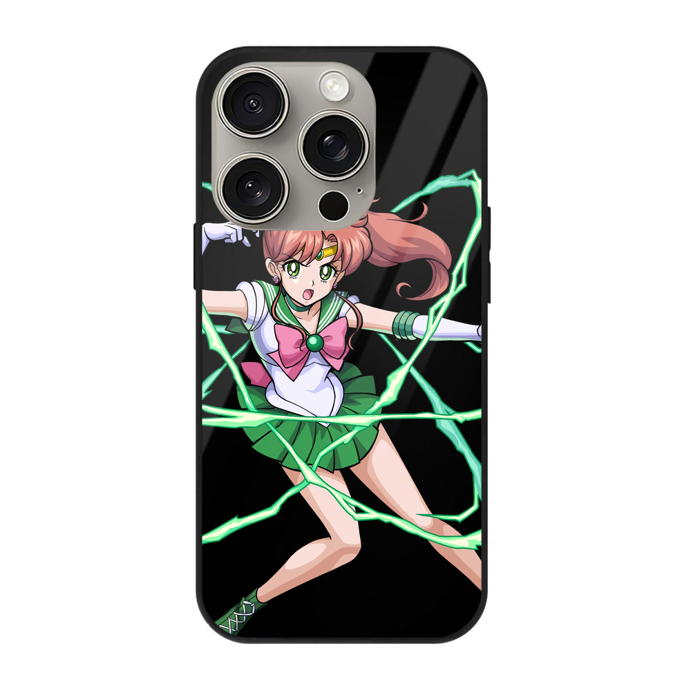（画像用） 美少女戦士セーラームーン 木野 まこと きの まこと Sailor Moon Kino Makoto （セーラージュピター；Sailor Jupiter） 【iPhone15Pro対応】スマホケース 耐衝撃＆黄変防止 背面ガラス