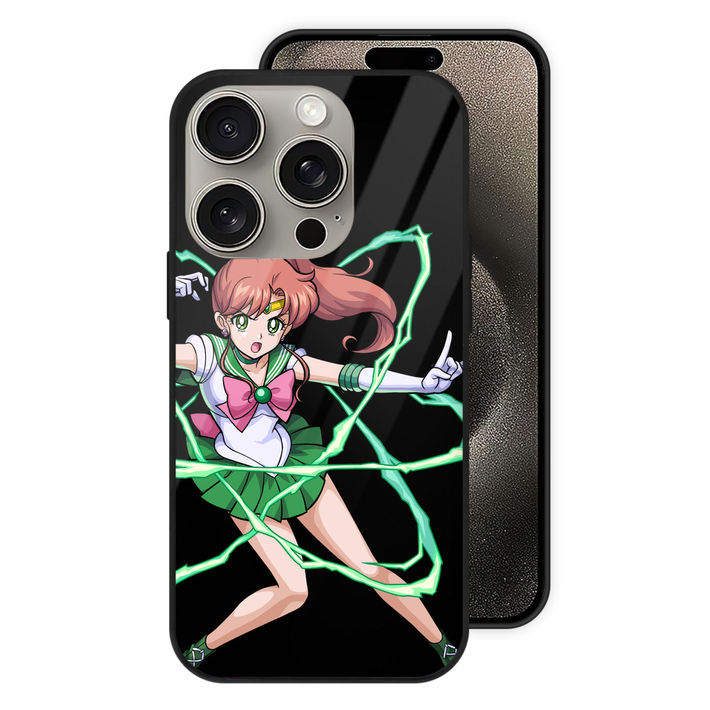 （画像用） 美少女戦士セーラームーン 木野 まこと きの まこと Sailor Moon Kino Makoto （セーラージュピター；Sailor Jupiter） 【iPhone15Pro対応】スマホケース 耐衝撃＆黄変防止 背面ガラス