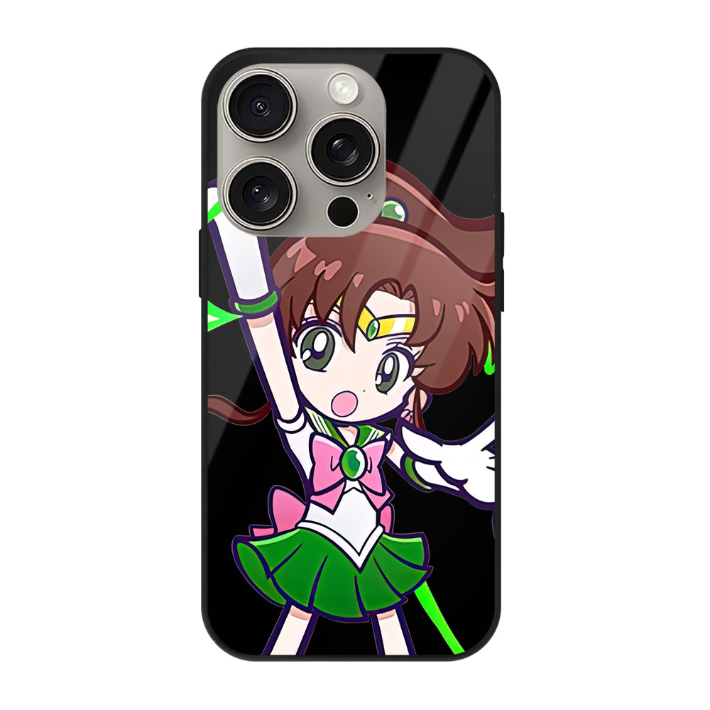 （画像用） 美少女戦士セーラームーン 木野 まこと きの まこと Sailor Moon Kino Makoto （セーラージュピター；Sailor Jupiter） 【iPhone15Pro対応】スマホケース 耐衝撃＆黄変防止 背面ガラス