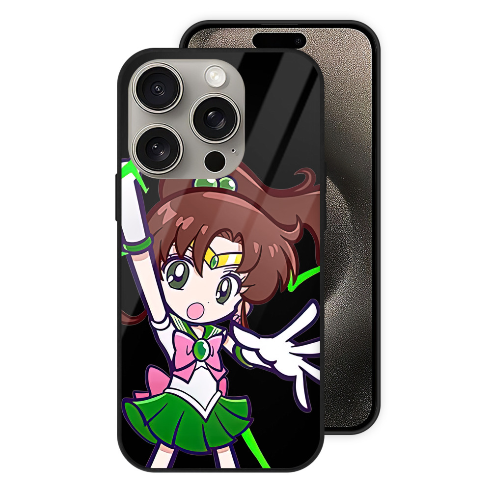 （画像用） 美少女戦士セーラームーン 木野 まこと きの まこと Sailor Moon Kino Makoto （セーラージュピター；Sailor Jupiter） 【iPhone15Pro対応】スマホケース 耐衝撃＆黄変防止 背面ガラス