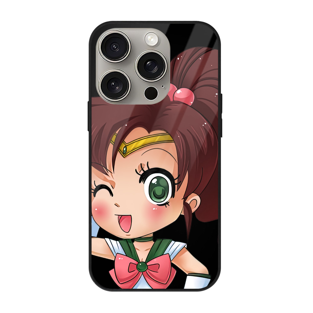 （画像用） 美少女戦士セーラームーン 木野 まこと きの まこと Sailor Moon Kino Makoto （セーラージュピター；Sailor Jupiter） 【iPhone15Pro対応】スマホケース 耐衝撃＆黄変防止 背面ガラス