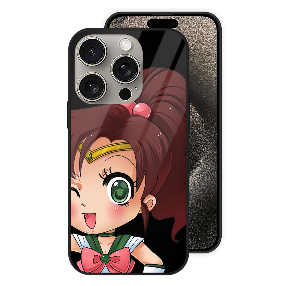 （画像用） 美少女戦士セーラームーン 木野 まこと きの まこと Sailor Moon Kino Makoto （セーラージュピター；Sailor Jupiter） 【iPhone15Pro対応】スマホケース 耐衝撃＆黄変防止 背面ガラス