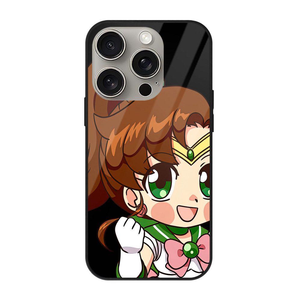 （画像用） 美少女戦士セーラームーン 木野 まこと きの まこと Sailor Moon Kino Makoto （セーラージュピター；Sailor Jupiter） 【iPhone15Pro対応】スマホケース 耐衝撃＆黄変防止 背面ガラス