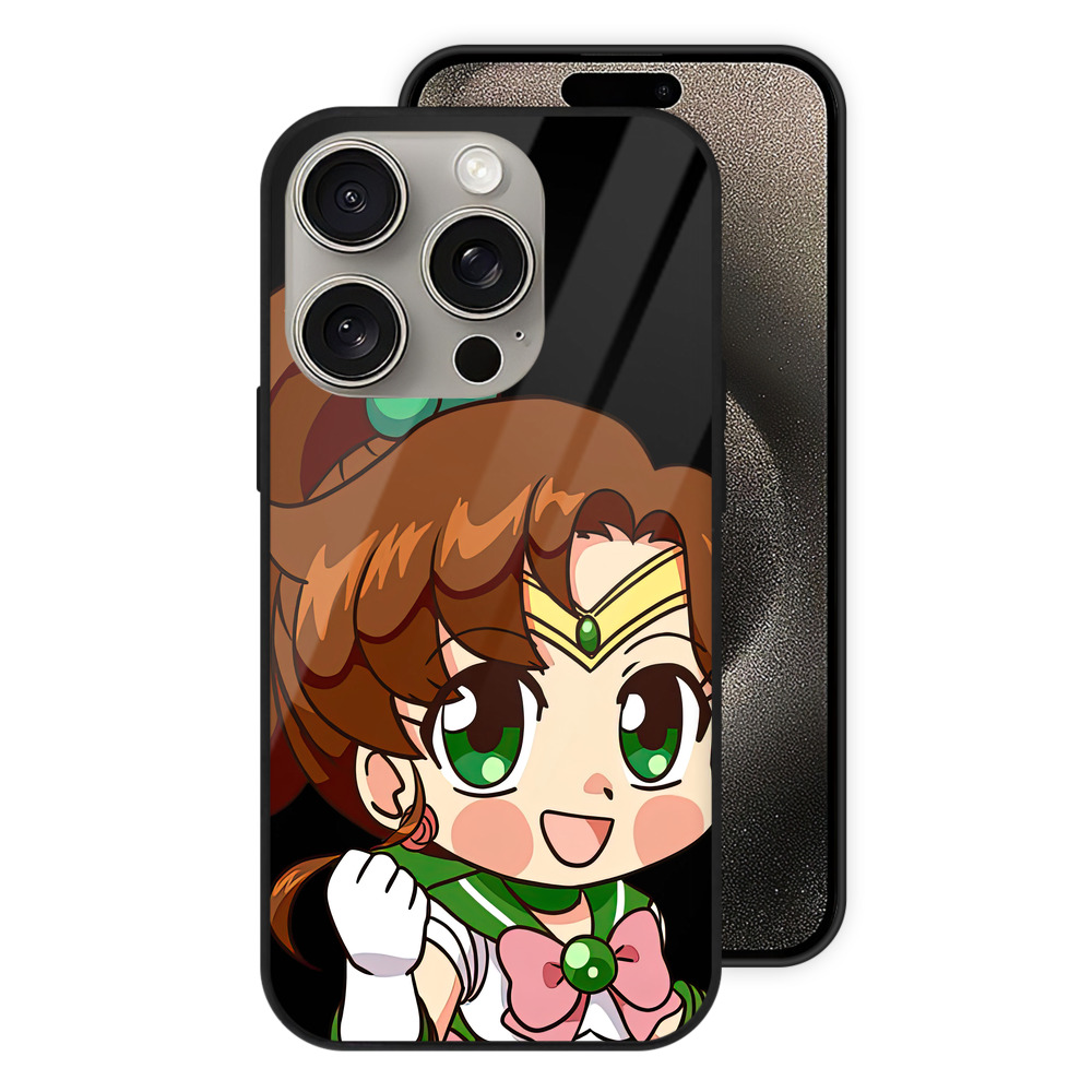 （画像用） 美少女戦士セーラームーン 木野 まこと きの まこと Sailor Moon Kino Makoto （セーラージュピター；Sailor Jupiter） 【iPhone15Pro対応】スマホケース 耐衝撃＆黄変防止 背面ガラス