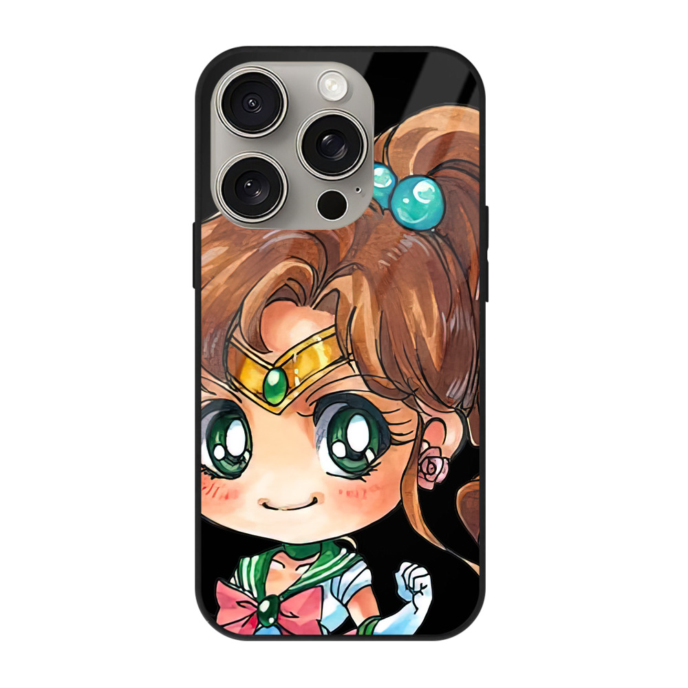 （画像用） 美少女戦士セーラームーン 木野 まこと きの まこと Sailor Moon Kino Makoto （セーラージュピター；Sailor Jupiter） 【iPhone15Pro対応】スマホケース 耐衝撃＆黄変防止 背面ガラス