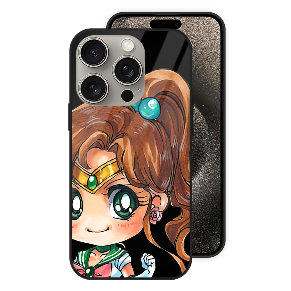 （画像用） 美少女戦士セーラームーン 木野 まこと きの まこと Sailor Moon Kino Makoto （セーラージュピター；Sailor Jupiter） 【iPhone15Pro対応】スマホケース 耐衝撃＆黄変防止 背面ガラス