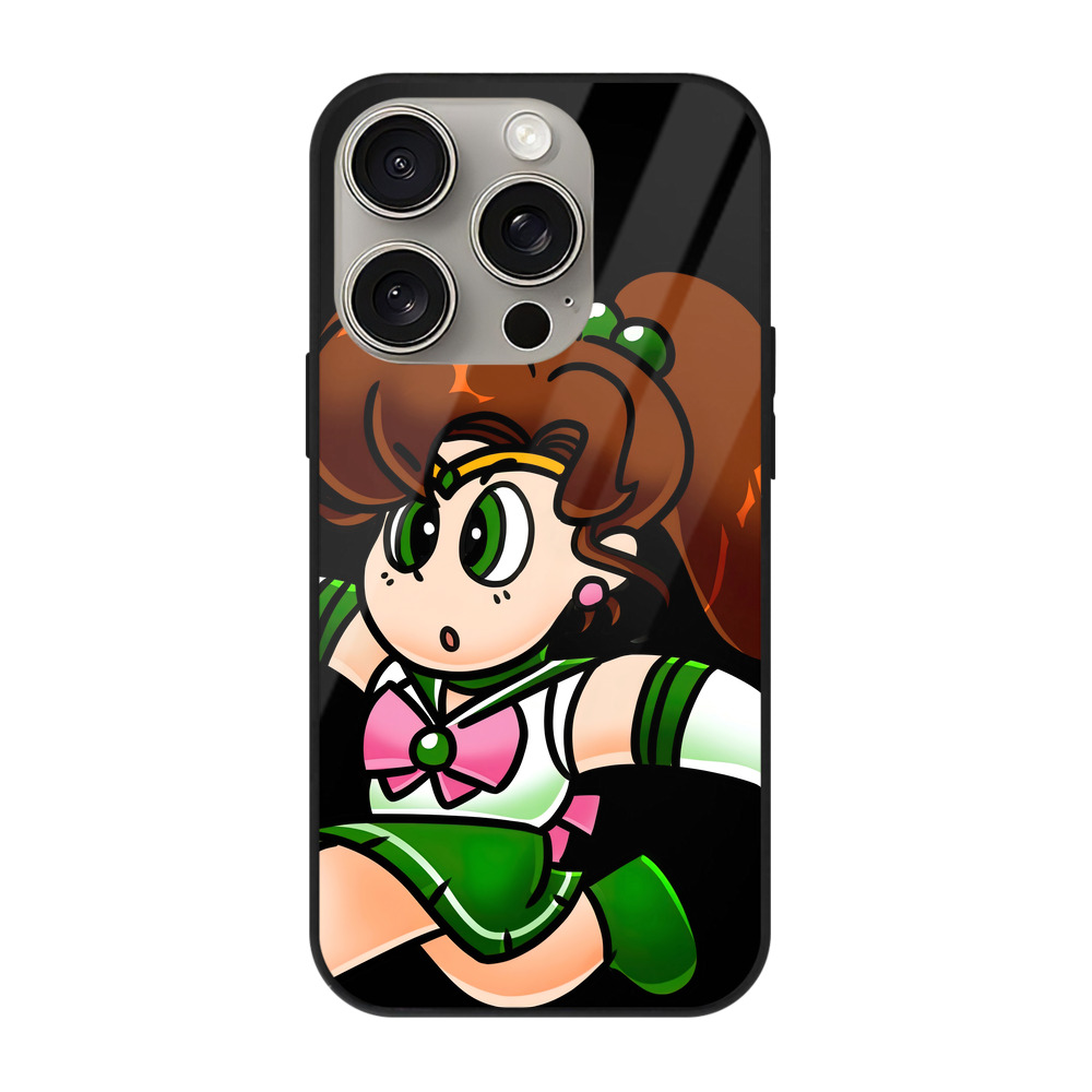 （画像用） 美少女戦士セーラームーン 木野 まこと きの まこと Sailor Moon Kino Makoto （セーラージュピター；Sailor Jupiter） 【iPhone15Pro対応】スマホケース 耐衝撃＆黄変防止 背面ガラス