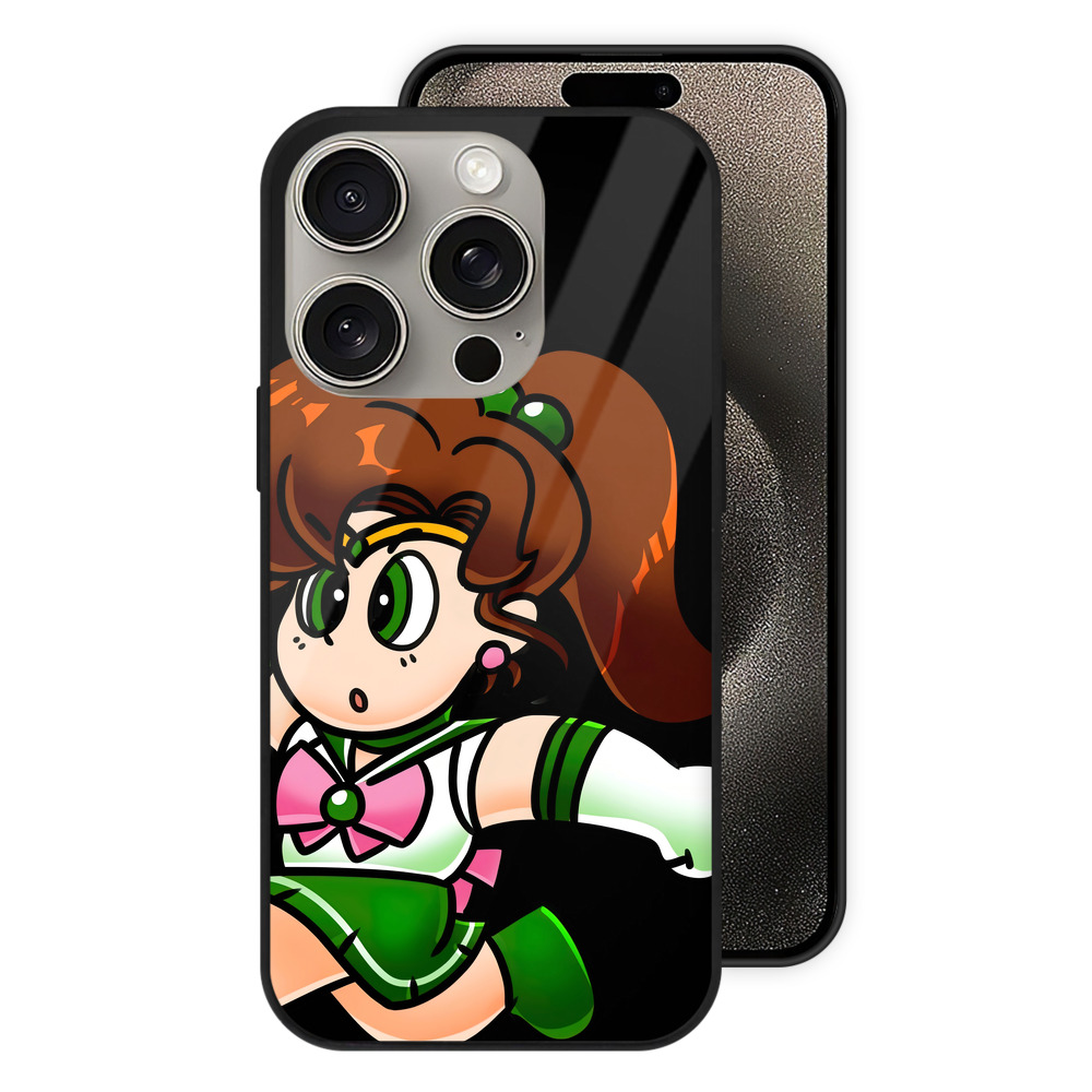 （画像用） 美少女戦士セーラームーン 木野 まこと きの まこと Sailor Moon Kino Makoto （セーラージュピター；Sailor Jupiter） 【iPhone15Pro対応】スマホケース 耐衝撃＆黄変防止 背面ガラス