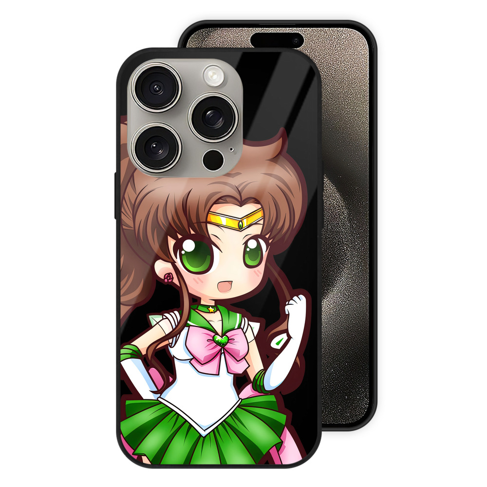 （画像用） 美少女戦士セーラームーン 木野 まこと きの まこと Sailor Moon Kino Makoto （セーラージュピター；Sailor Jupiter） 【iPhone15Pro対応】スマホケース 耐衝撃＆黄変防止 背面ガラス