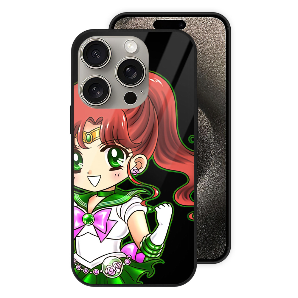 （画像用） 美少女戦士セーラームーン 木野 まこと きの まこと Sailor Moon Kino Makoto （セーラージュピター；Sailor Jupiter） 【iPhone15Pro対応】スマホケース 耐衝撃＆黄変防止 背面ガラス