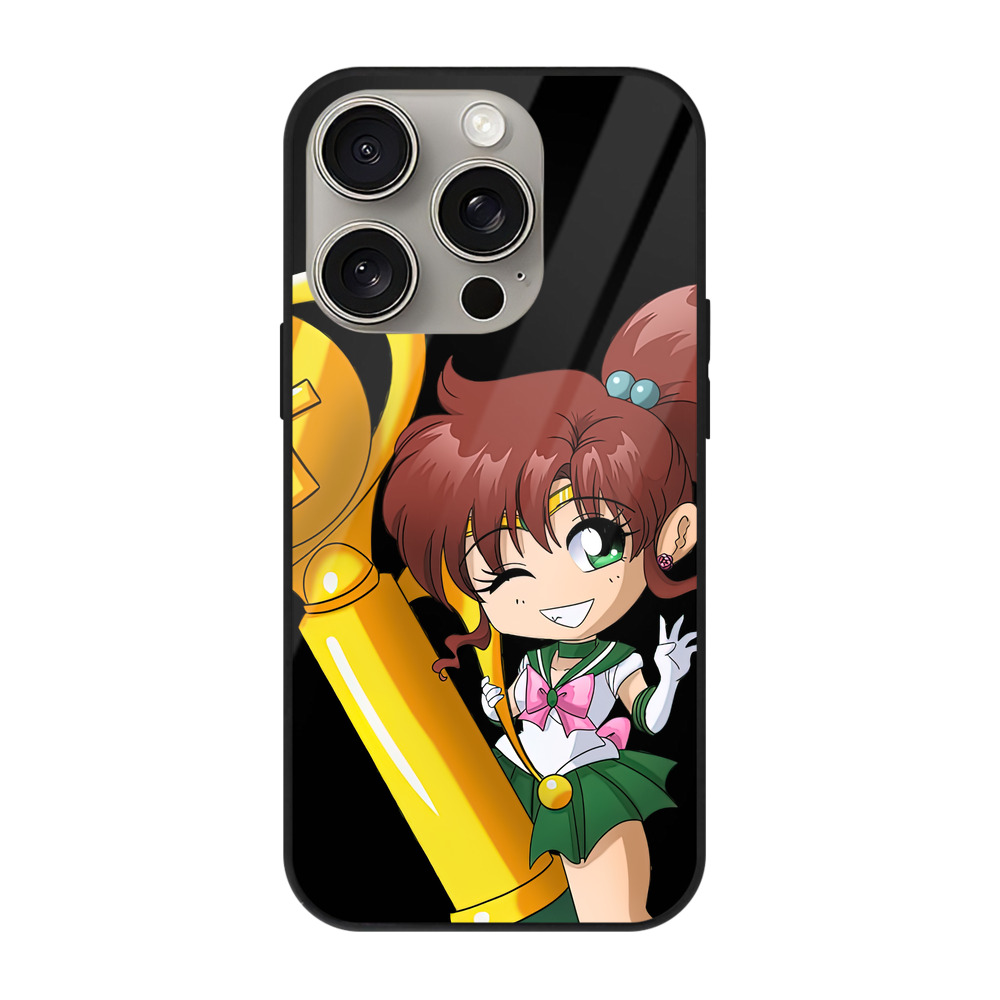 （画像用） 美少女戦士セーラームーン 木野 まこと きの まこと Sailor Moon Kino Makoto （セーラージュピター；Sailor Jupiter） 【iPhone15Pro対応】スマホケース 耐衝撃＆黄変防止 背面ガラス