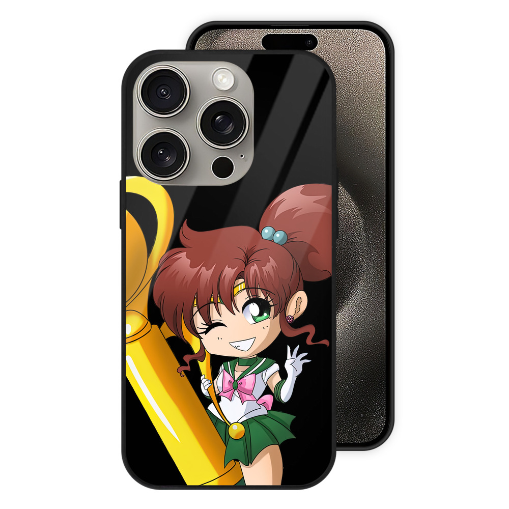 （画像用） 美少女戦士セーラームーン 木野 まこと きの まこと Sailor Moon Kino Makoto （セーラージュピター；Sailor Jupiter） 【iPhone15Pro対応】スマホケース 耐衝撃＆黄変防止 背面ガラス