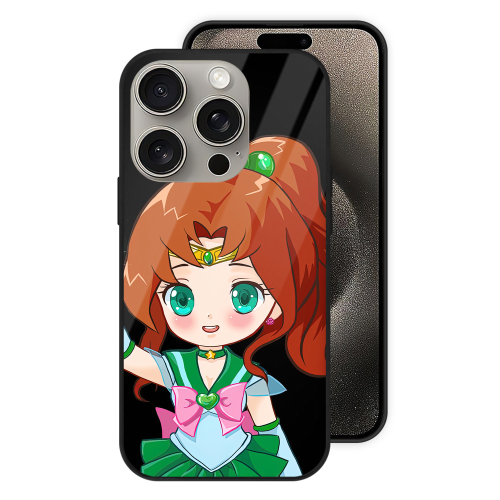 （画像用） 美少女戦士セーラームーン 木野 まこと きの まこと Sailor Moon Kino Makoto （セーラージュピター；Sailor Jupiter） 【iPhone15Pro対応】スマホケース 耐衝撃＆黄変防止 背面ガラス